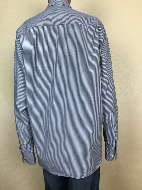 Vintage Mens Striped Shirt Lerros 80s Clothing Long S… - Gem