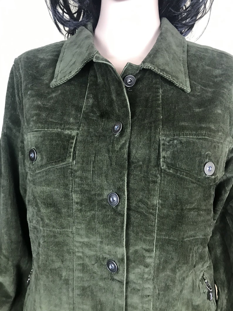 Women's Corduroy Moss Green Jacket by Christopher & Banks Etsy
