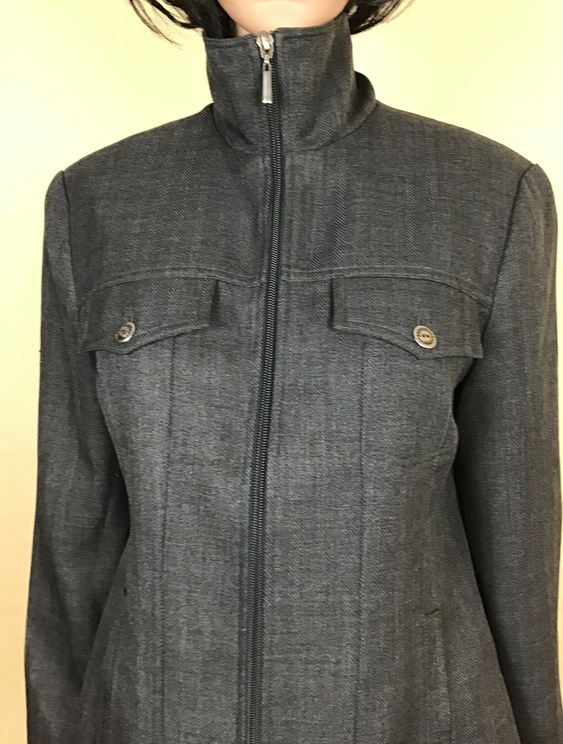Men's Gray Jacket Hipster Jacket With Zipper Gray Unisex Etsy