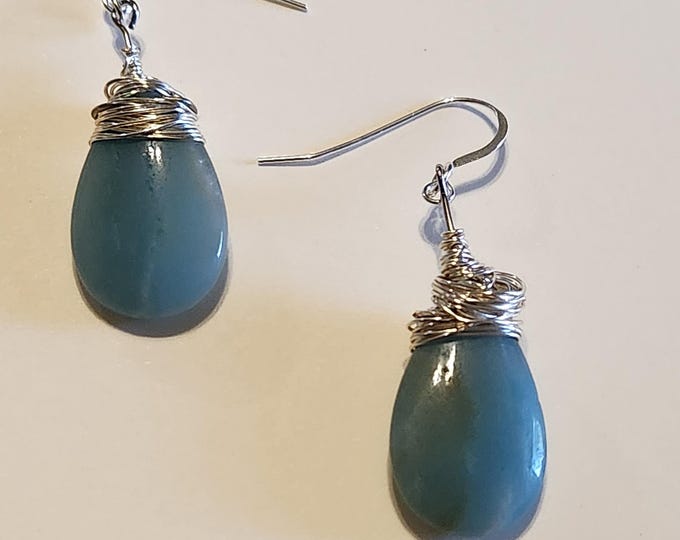 Amazonite And Sterling Silver Earrings