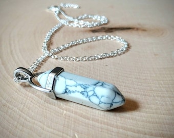 Howlite crystal necklace