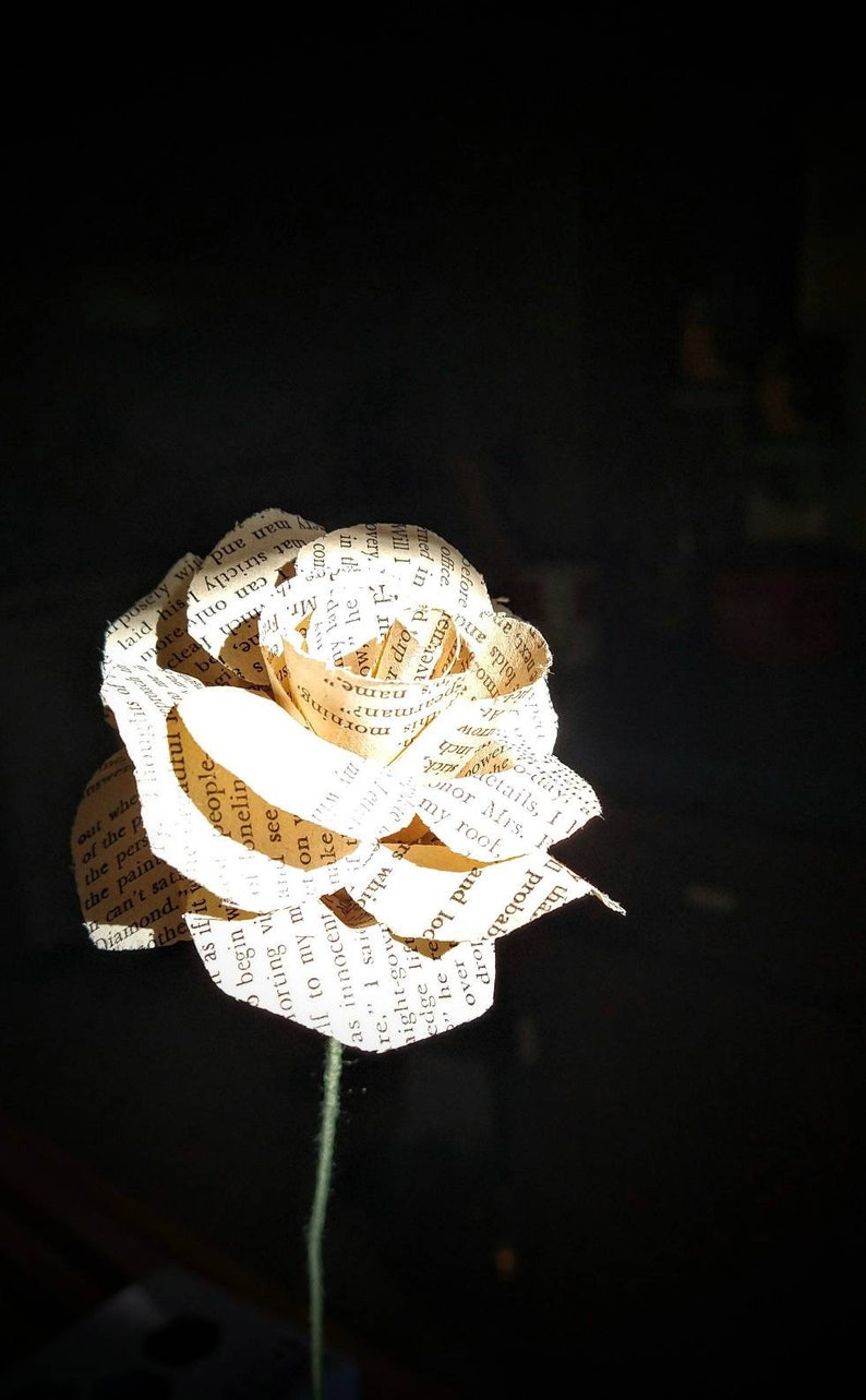 Paper Flower Bouquet Book Page Roses Flowers That Wont Die Etsy