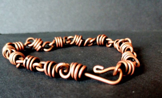 Unisex copper bracelet; link bracelet; chain bracelet; men's copper bracelet; handmade chain bracelet