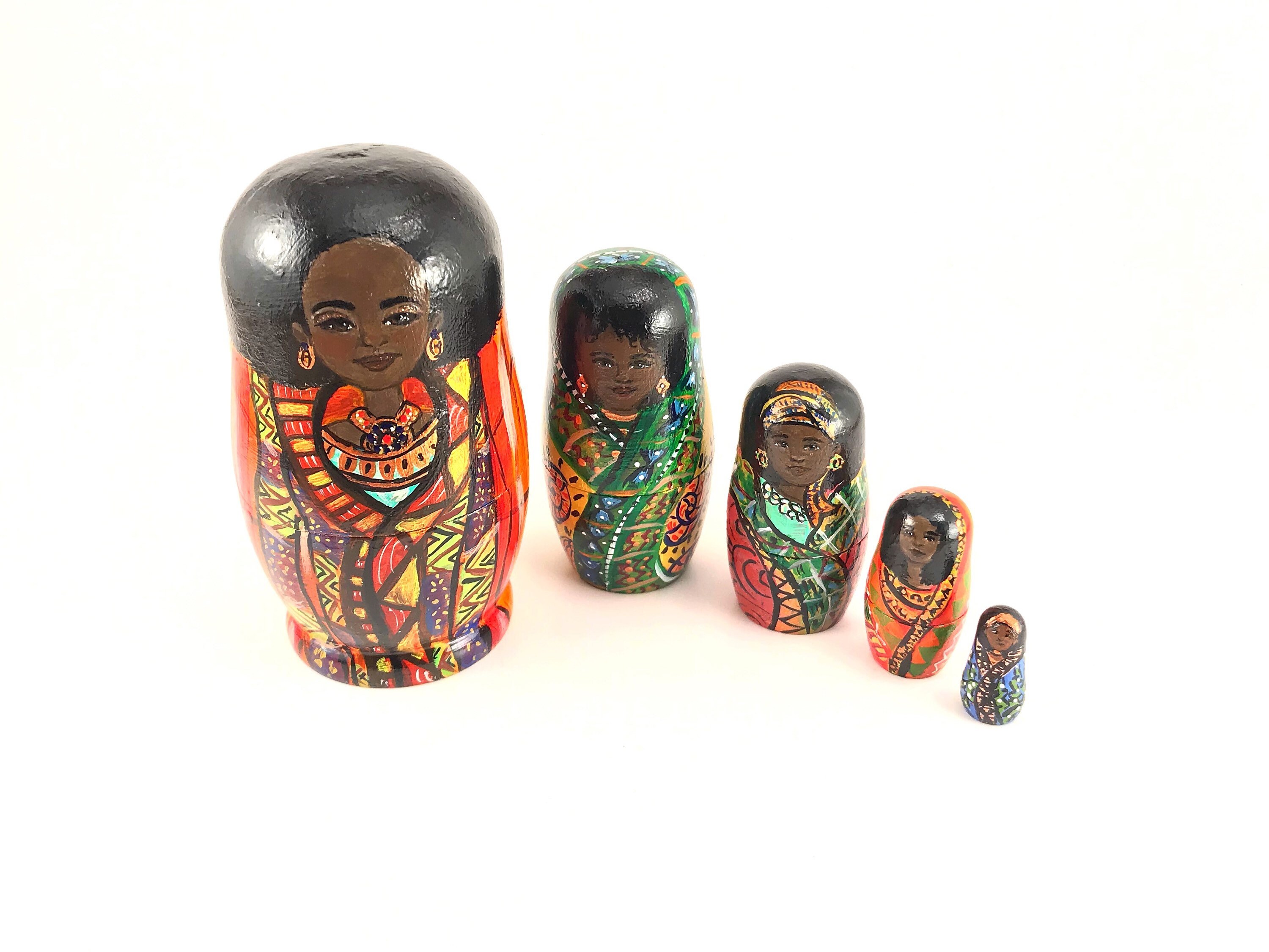 Women of Color Nesting Dolls Etsy UK