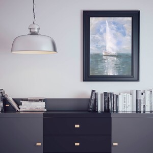 Vintage Coastal Oil Painting on Large Canvas - Original Wall Art for Living Room