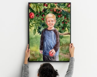Custom Watercolor Portrait Painting from Photo, Family Art