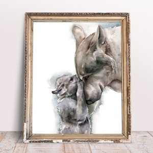 Wolf Original Watercolor Painting - Animal Illustration Art for Housewarming or Wall Decor - Gift Idea
