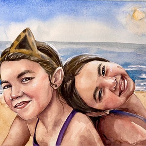 Custom Watercolor Portrait from Photo, Original Painting image 7