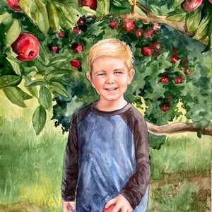 Custom Watercolor Portrait from Photo, Original Painting image 10
