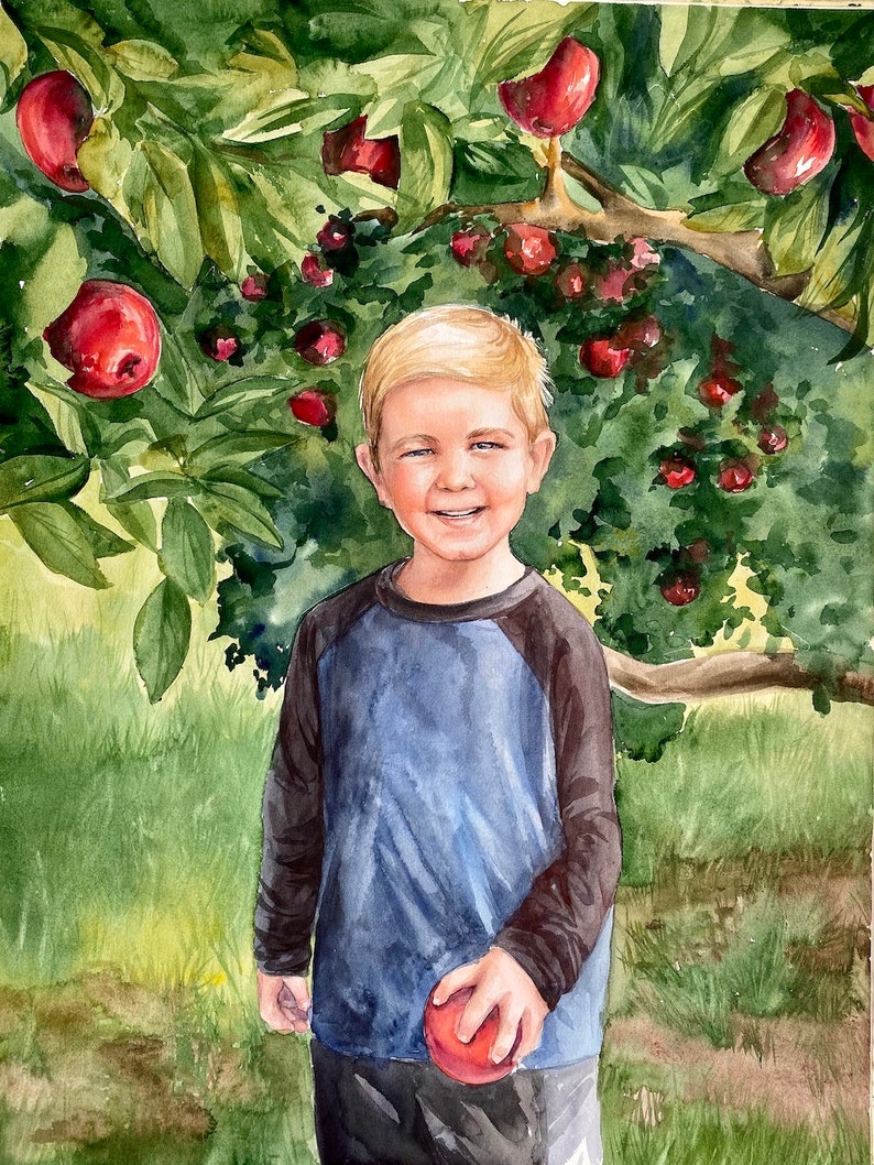Custom Watercolor Portrait from Photo, Original Painting image 10