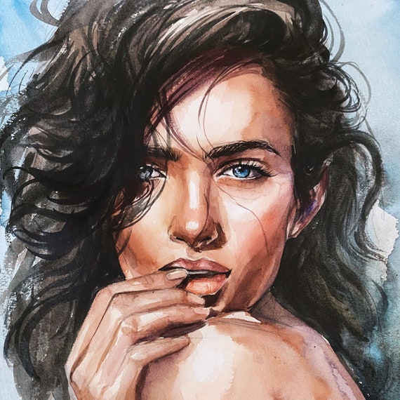 Custom Watercolor Portrait from Photo, Original Painting