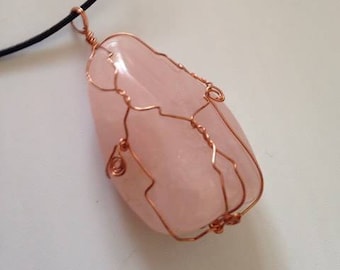 Wire Wrapped Rose Quartz