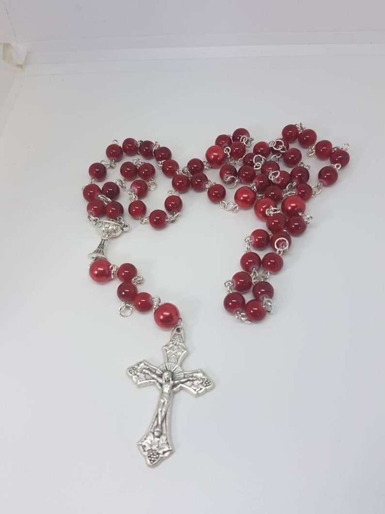 Beautiful Rosary Beads Necklace Crucifix Cross Pendant Image 0