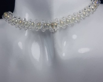Handmade collar. Bubble bead collar. Fantasy collar. Mythical collar. Wedding jewellery.