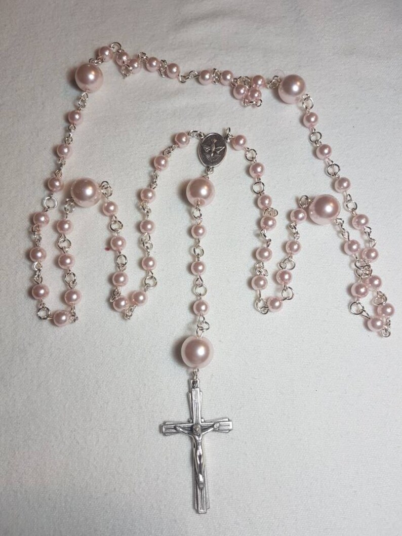 Crucifix cross pendant Beautiful rosary beads necklace