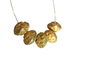 Gold Decorative Beads  5 - 1/2 Inch Round Filigree For Jewelry