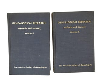 Genealogical Research: Methods And Sources Volumes I - II American Society Of Genealogists 1960 - 1973