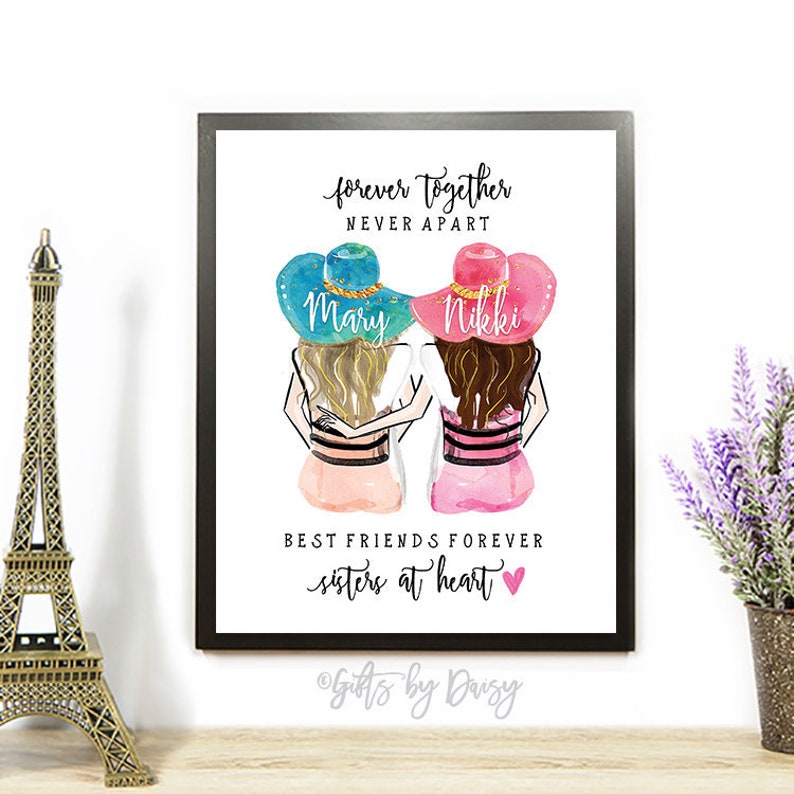 Best Friend Gift Art Print Wall Art Personalized Best Friend Etsy