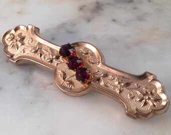 Victorian GF Garnet Brooch