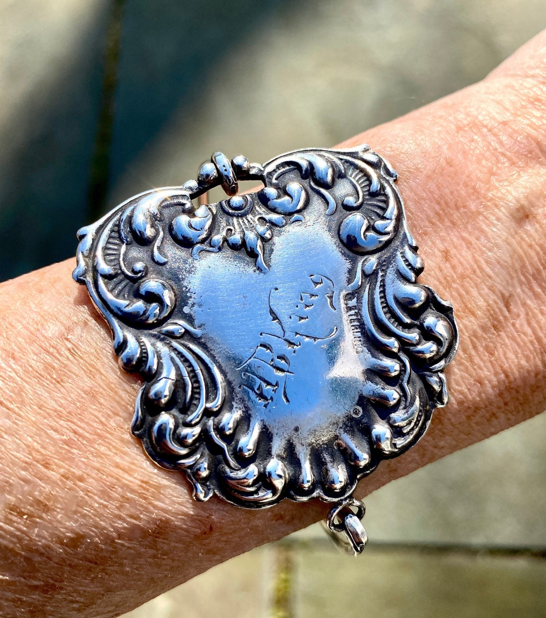 Antique English Sterling Silver Luggage Tag Bracelet Etsy