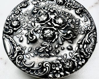 Sterling Silber Powder Compact Maker Gorham Spiegel Rosen