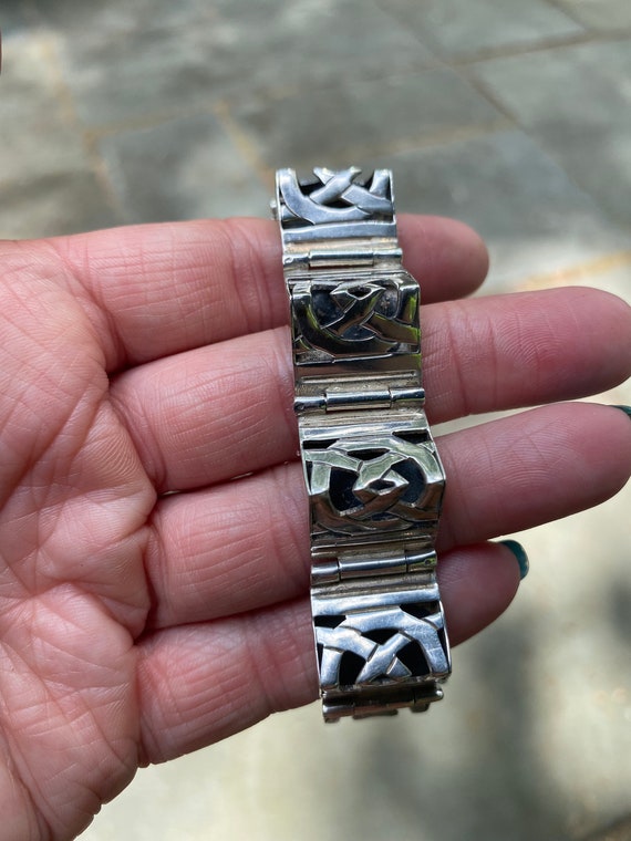 Rare Mexican Sterling Silver Link Bracelet, Taxco - image 5