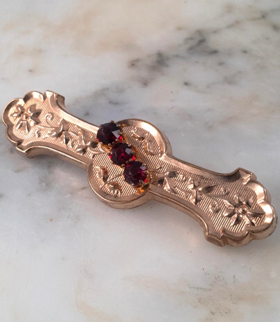 Victorian GF Garnet Brooch