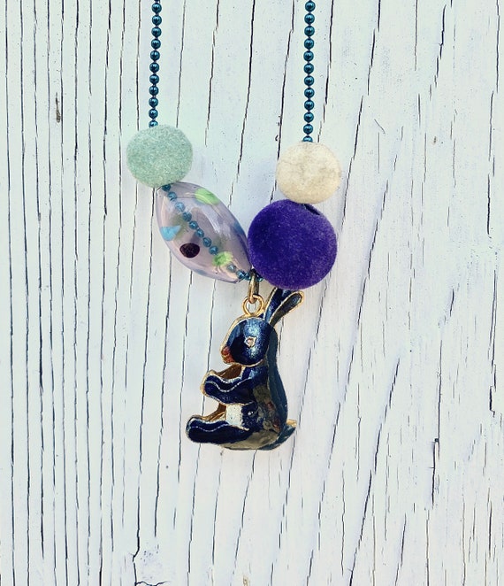 Collier Vintage En Boule De Verre De Murano - Collier Ancien En Verre Soufflé