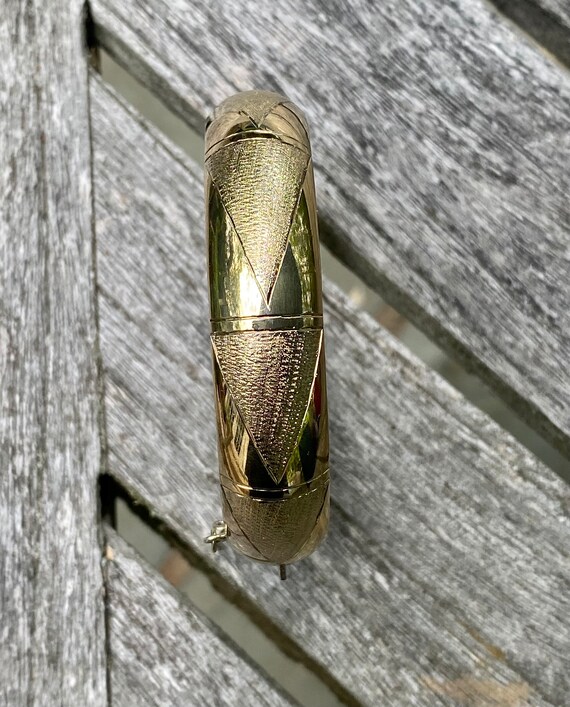 Vintage Gold Bracelet with Geometric, Sterling Si… - image 4
