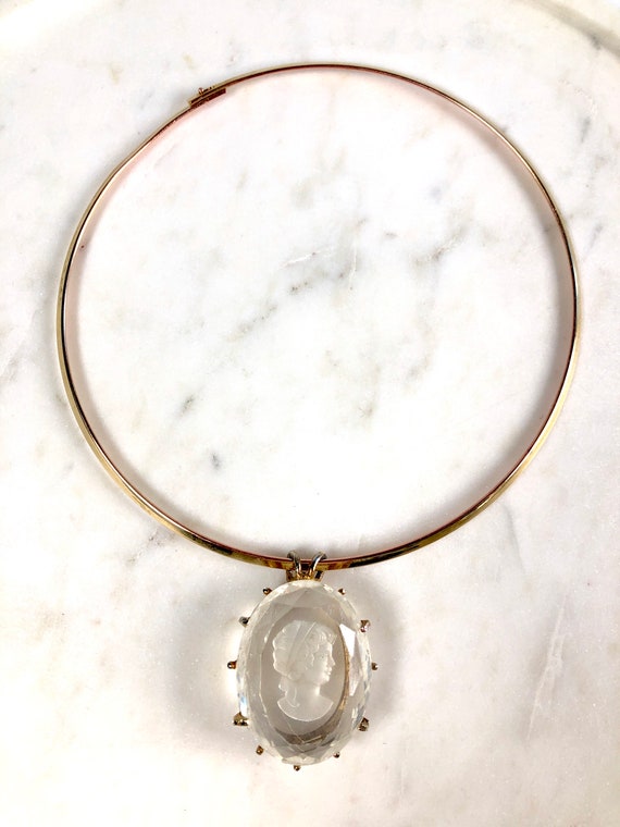 Vintage Choker Necklace with Cameo - image 3