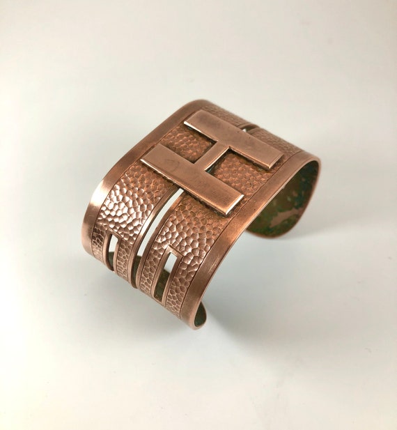 Vintage Copper Monogram  "H"  Bracelet