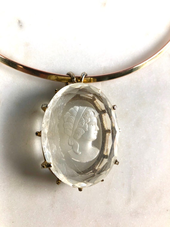 Vintage Choker Necklace with Cameo - image 1