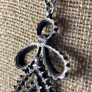 Sterling, 2 part Dangle Marcasite Pendant Necklace with 24 Sterling Chain image 9