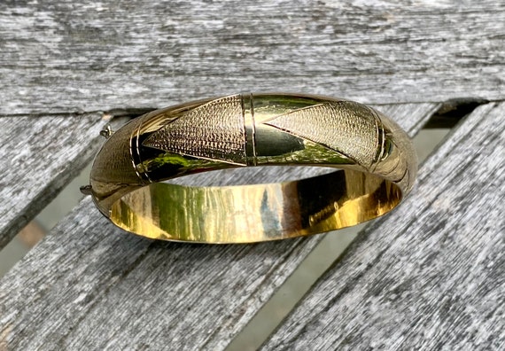 Vintage Gold Bracelet with Geometric, Sterling Si… - image 5