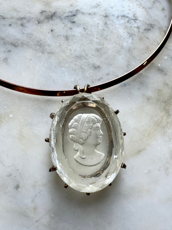 Vintage Choker Necklace with Cameo - image 4