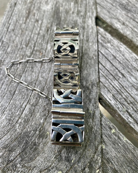 Rare Mexican Sterling Silver Link Bracelet, Taxco - image 2