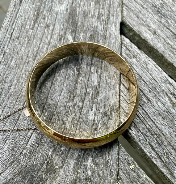 Vintage Gold Bracelet with Geometric, Sterling Si… - image 6