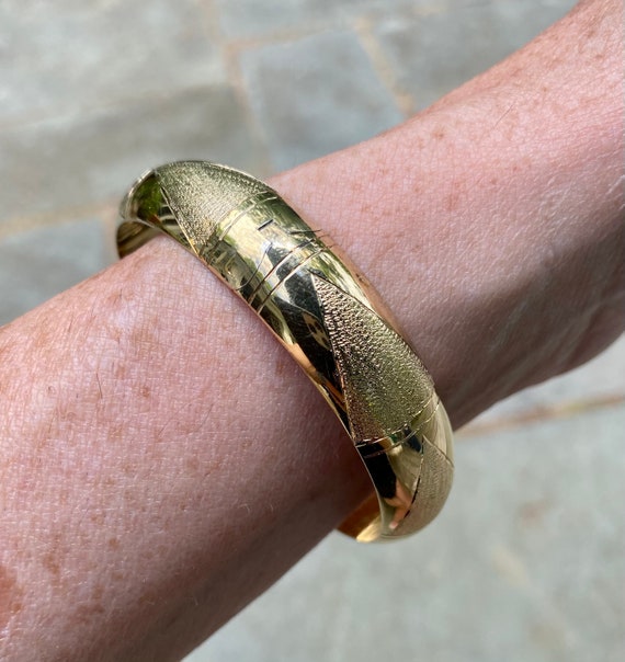 Vintage Gold Bracelet with Geometric, Sterling Si… - image 3