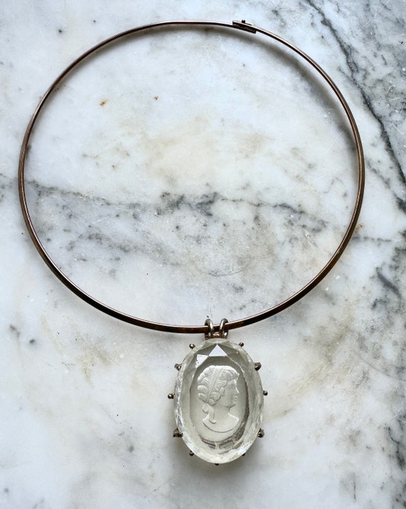 Vintage Choker Necklace with Cameo - image 2