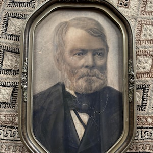 Antique Pastel Framed Gentleman, Ulysses Grant