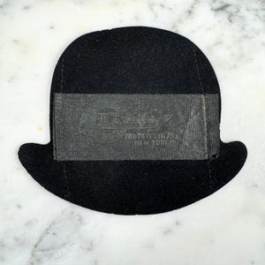chapeau melon publicitaire en feutre vintage M. E. Weber Hat Supply