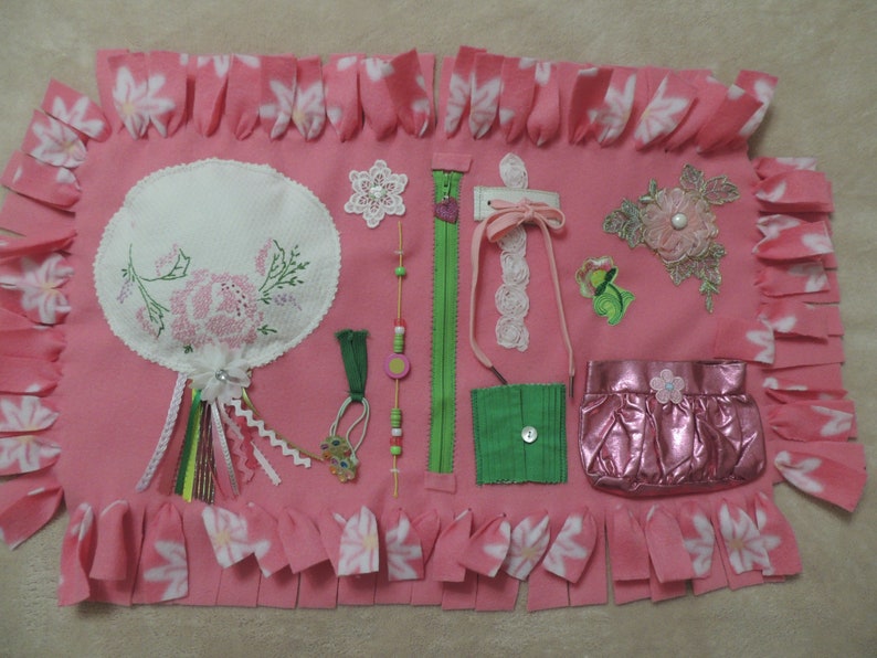 Fleece Fidget Mat Dementia FLOWER Etsy