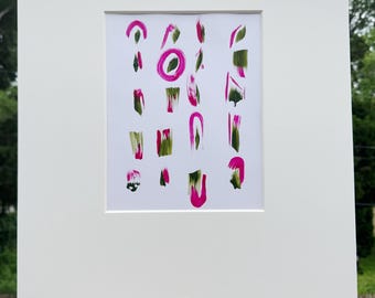 U Turns, Cuadro 8x10 – Acuarela rosa y verde