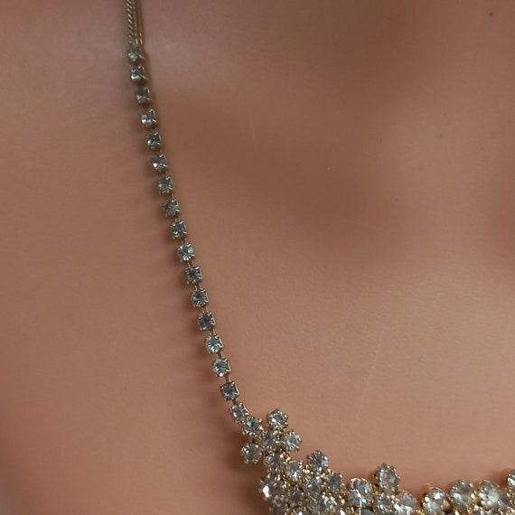 Vintage HOBE' rhinestone cluster choker necklace … - image 7