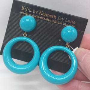 KJL Kenneth Jay Lane &quot;Take Me Back&quot; acrylic earrings Pierced NEW