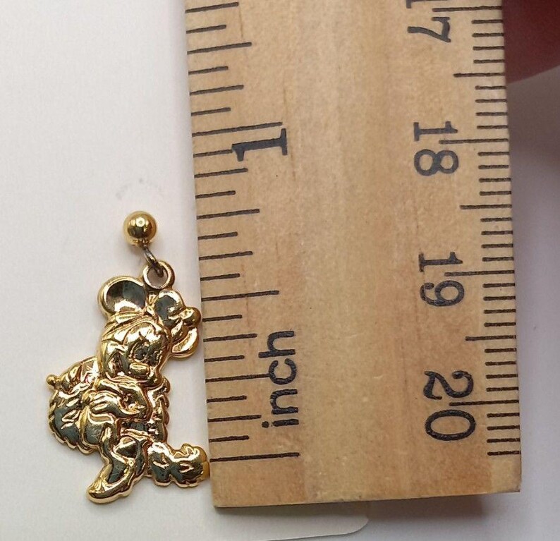 Vintage Disney Gold Vermeil Sterling Silver Earrings Mickey Mouse Minnie Mouse image 6