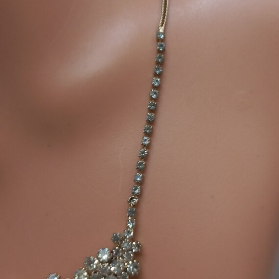 Vintage HOBE' rhinestone cluster choker necklace … - image 8