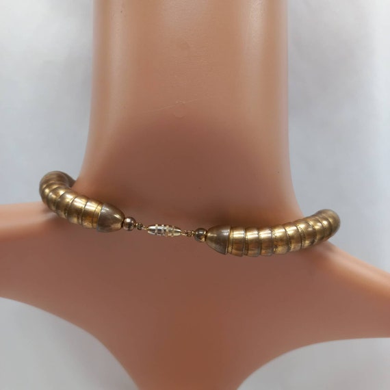 Vintage Gold Tone Chunky Articulated Choker - image 4