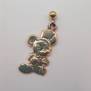 Vintage Disney Gold Vermeil Sterling Silver Earrings Mickey Mouse Minnie Mouse image 4