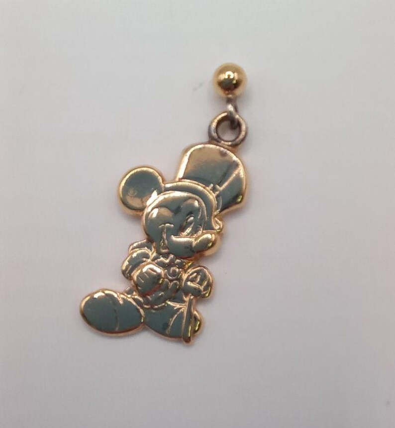 Vintage Disney Gold Vermeil Sterling Silver Earrings Mickey Mouse Minnie Mouse image 4